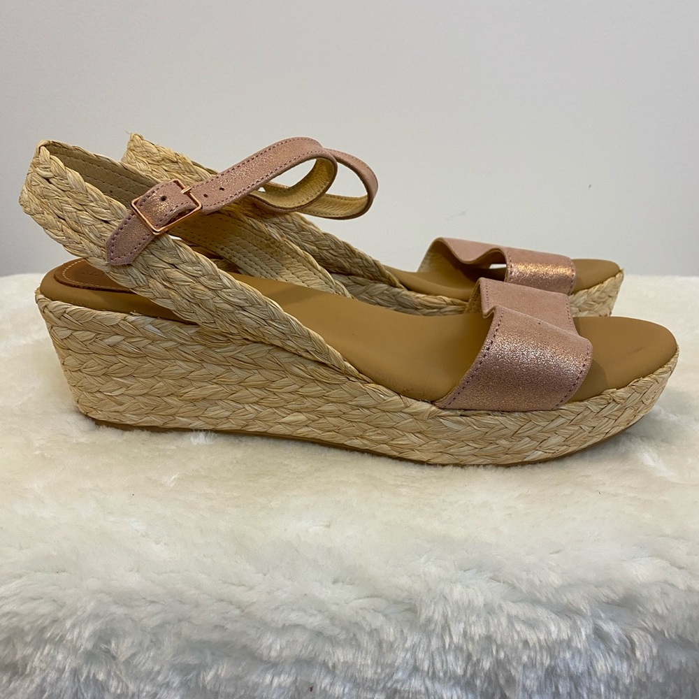 Matt Bernson Rosegold Neptune Wedge Sandals